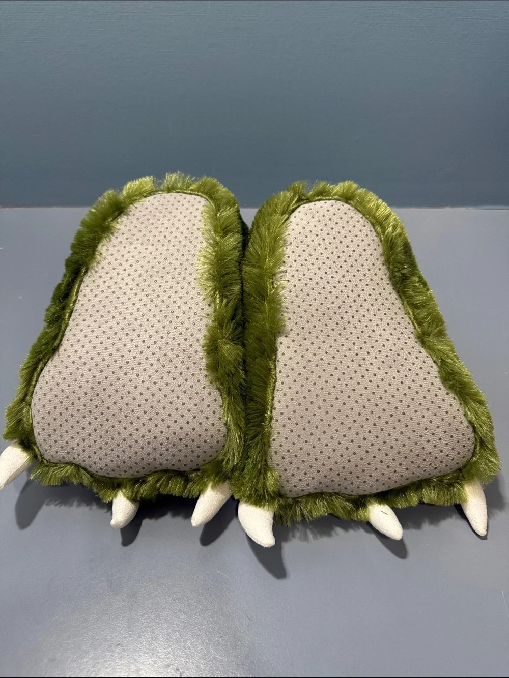 Lazy One Kids Olive Green Monster Claw Slippers